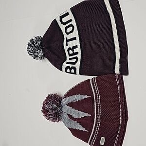 Burton beanies 2 beanies maroon multicolor toque touque skull cap. This is for 2